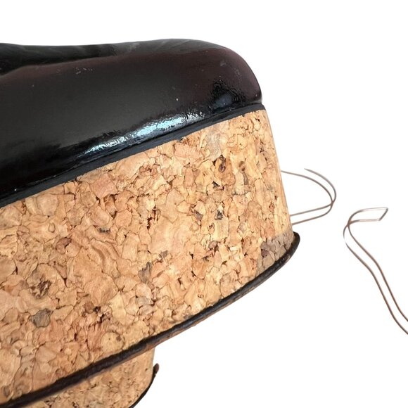 Giuseppe Zanotti pumps black patent leather cork platform 38 stiletto high heel - Picture 9 of 16